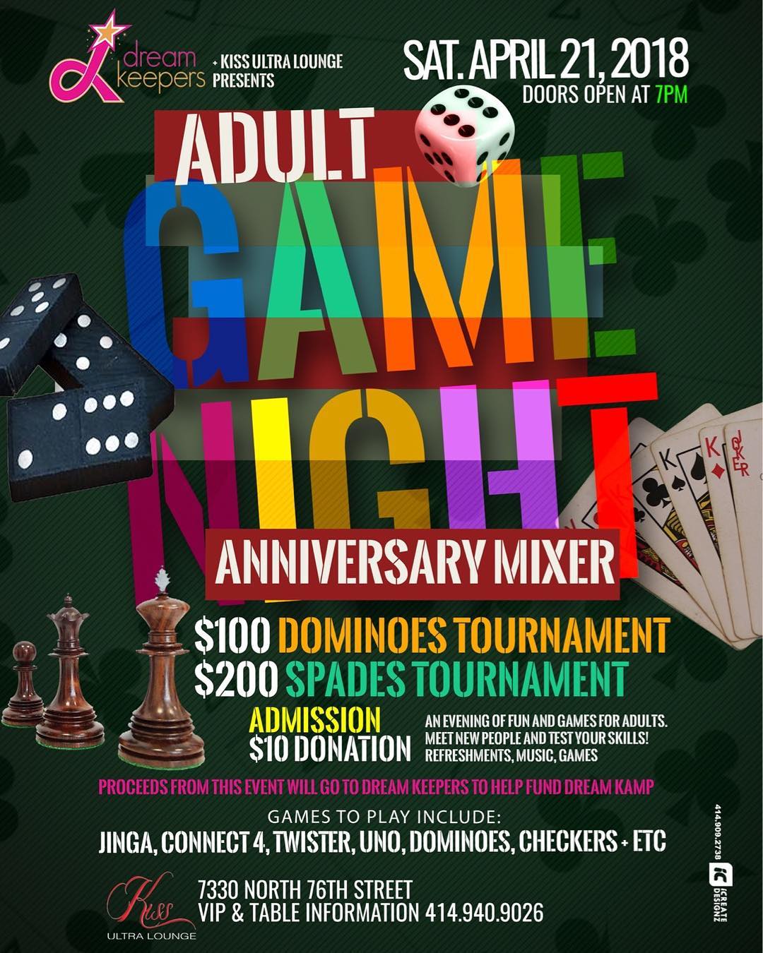 Dream Keepers Adult Game Night : Anniversary Mixer